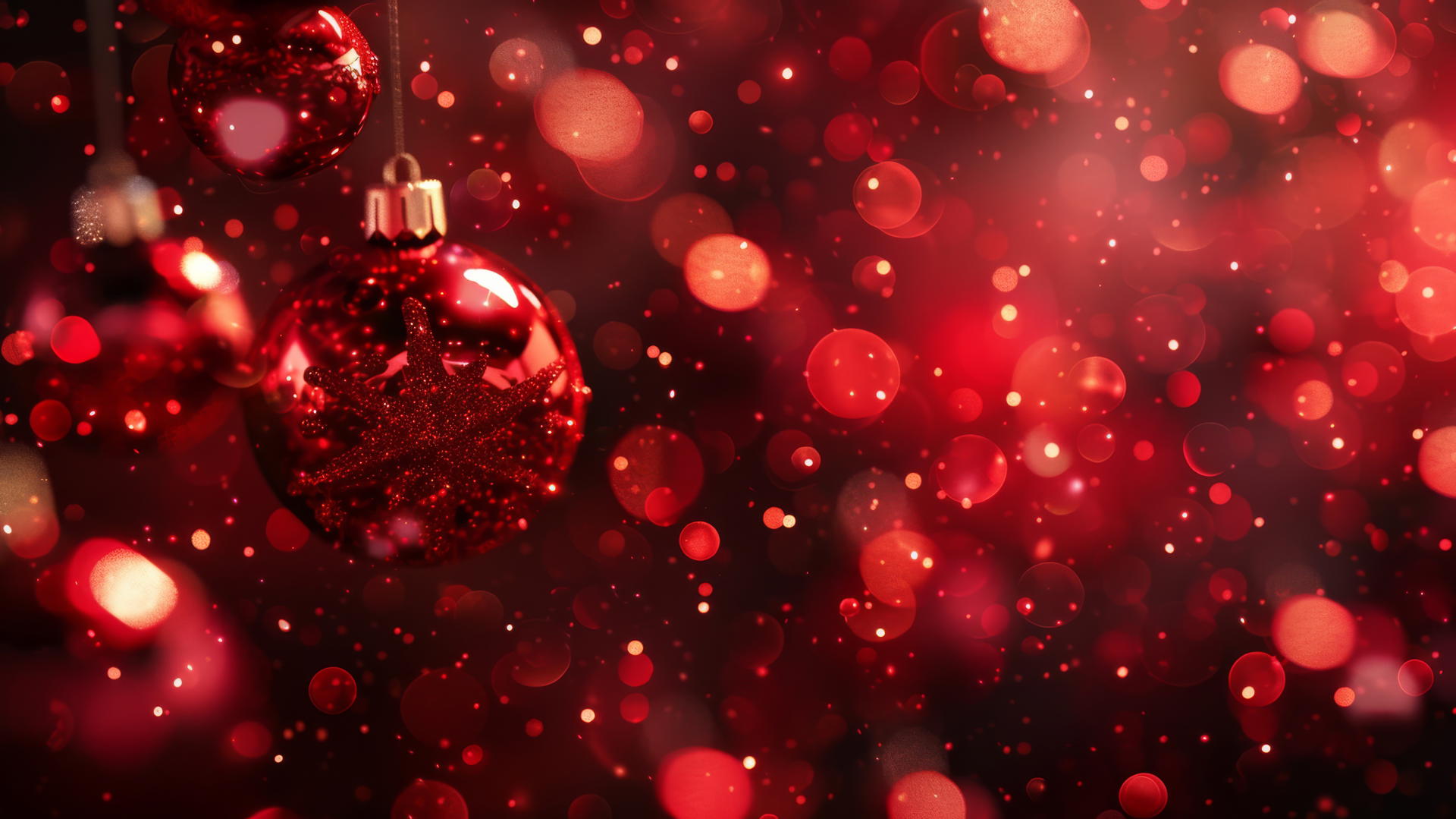 Red Christmas background with festive elements