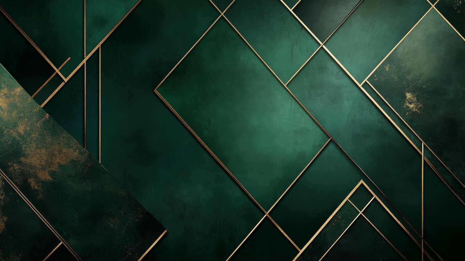 dark green wallpaper with metallic gold geometric lines