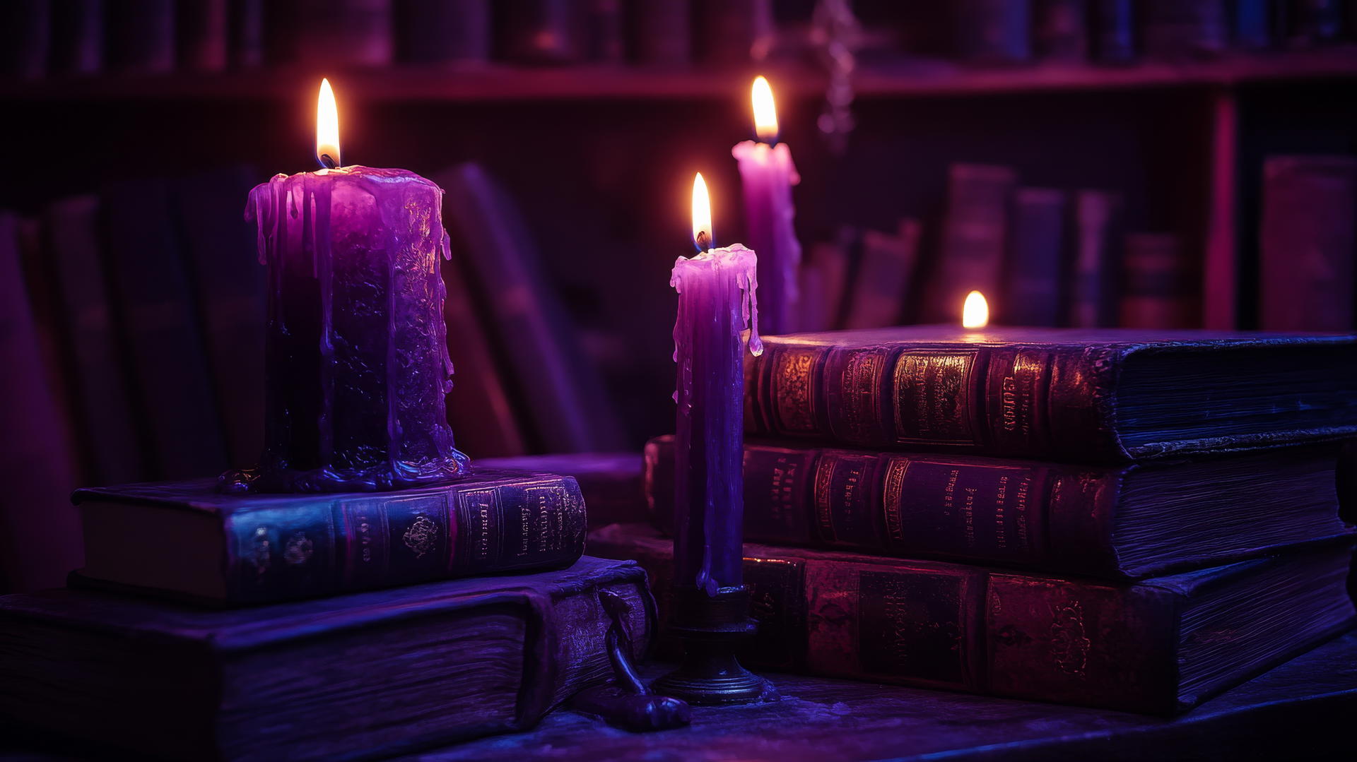 purple aesthetic wallpaper 4k with dark academia elements