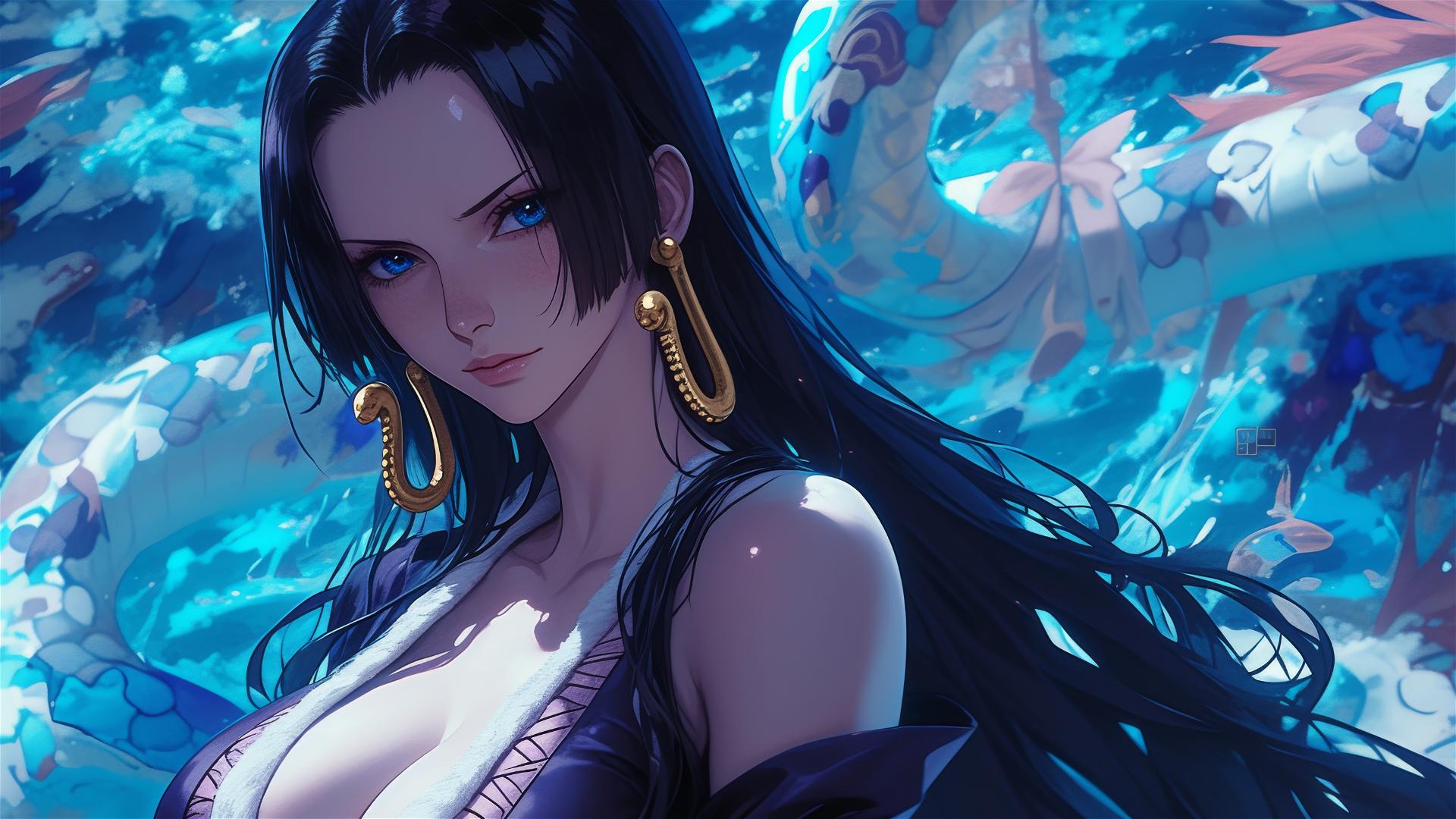 Boa Hancock from One Piece in a stylized portrait