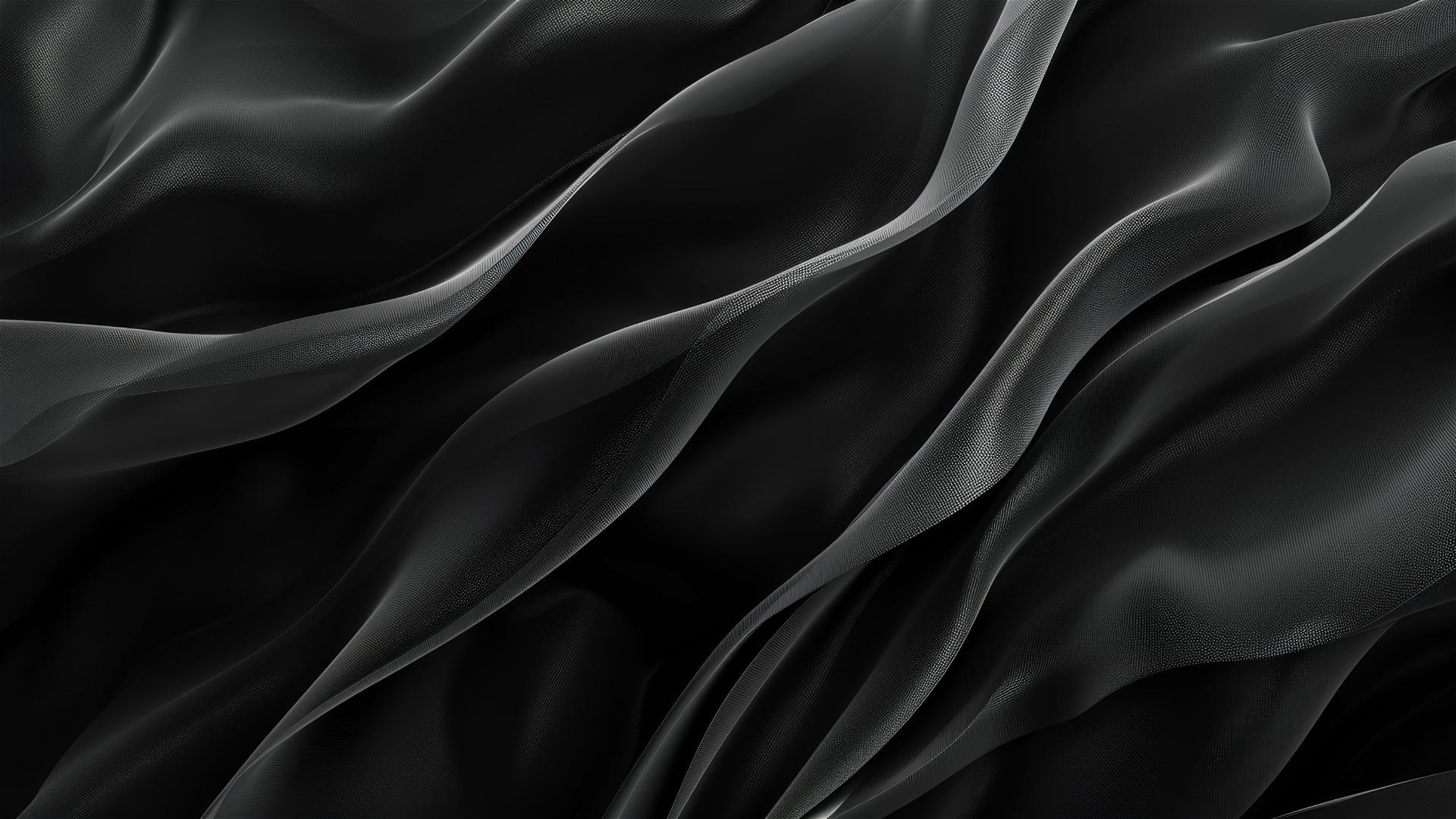 Dark platinum colored flowing shapes on a minimalist design
