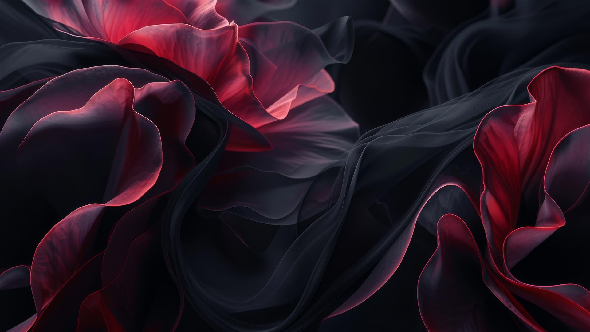 Black rose color with flowing shapes on iPhone