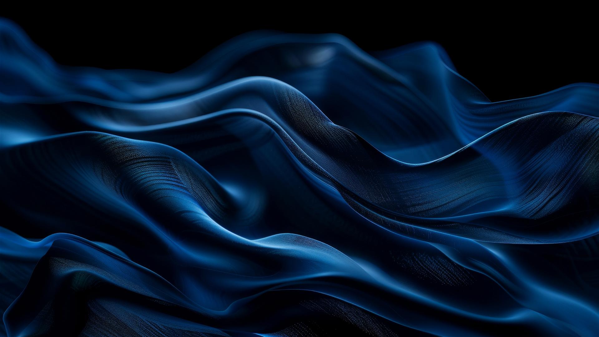 Minimalistic black and indigo flowing shapes