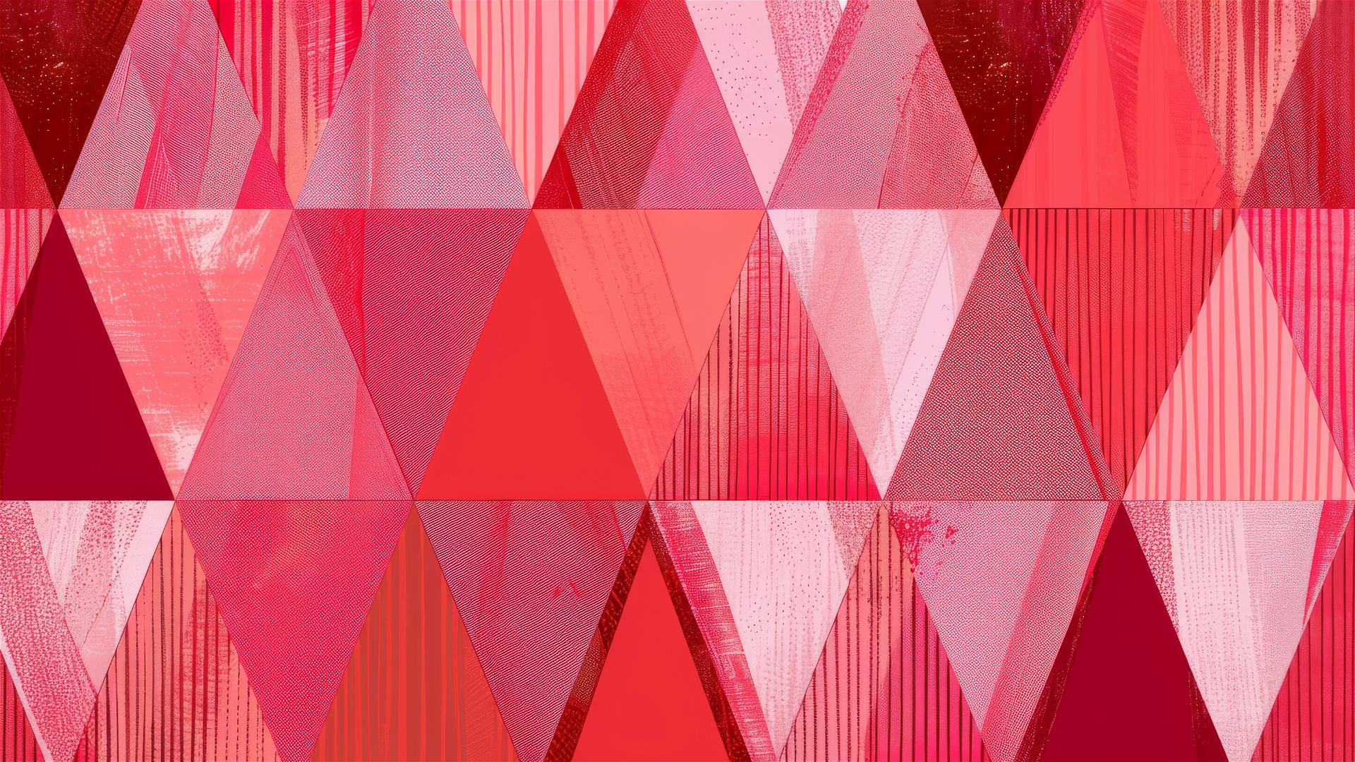 Red and pink striped triangle pattern