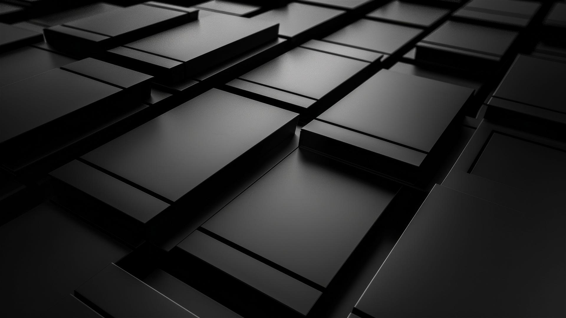 black abstract design with neat symmetrical parallelogram tiles