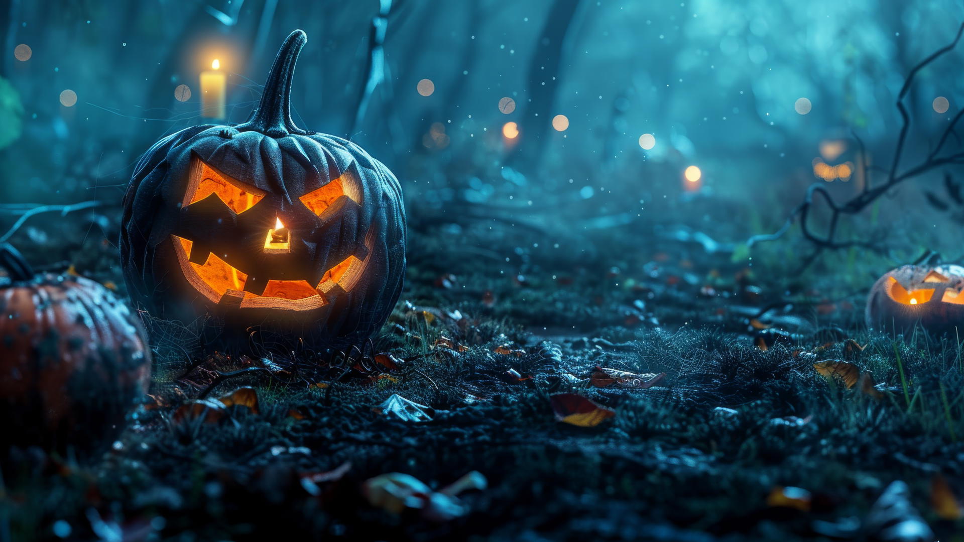 Halloween-themed digital art with spooky elements