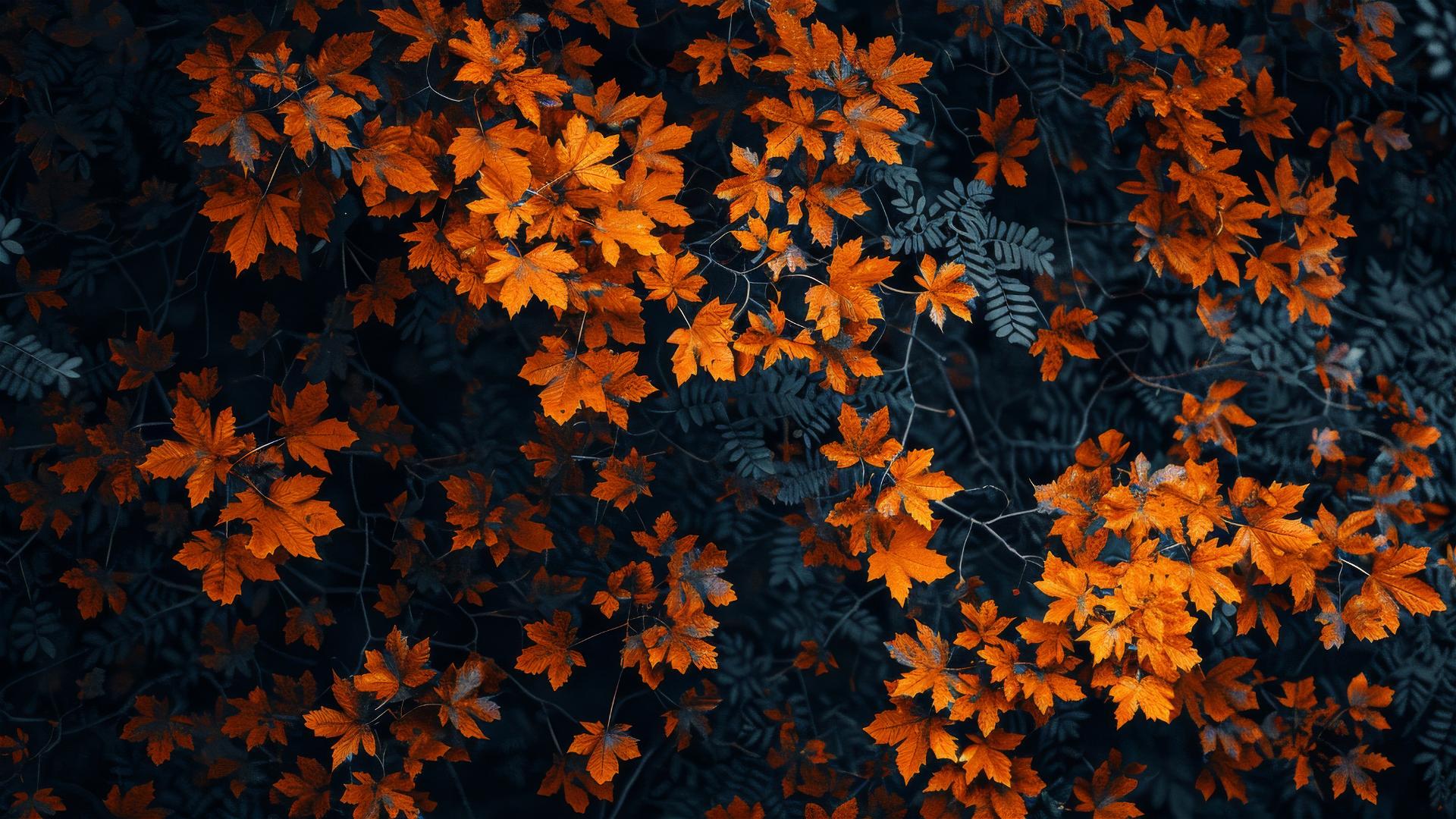 Aesthetic autumn background with vibrant foliage.