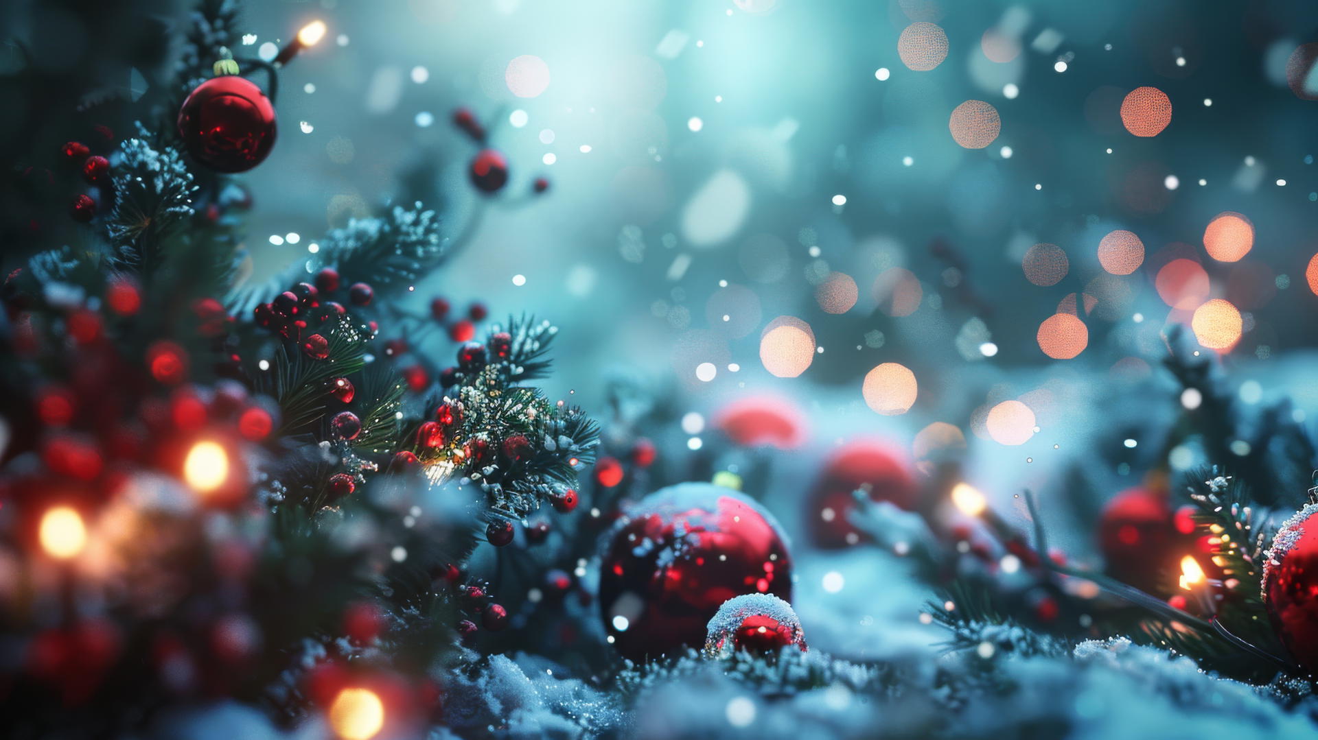 Christmas-themed background with festive elements in 4K resolution.