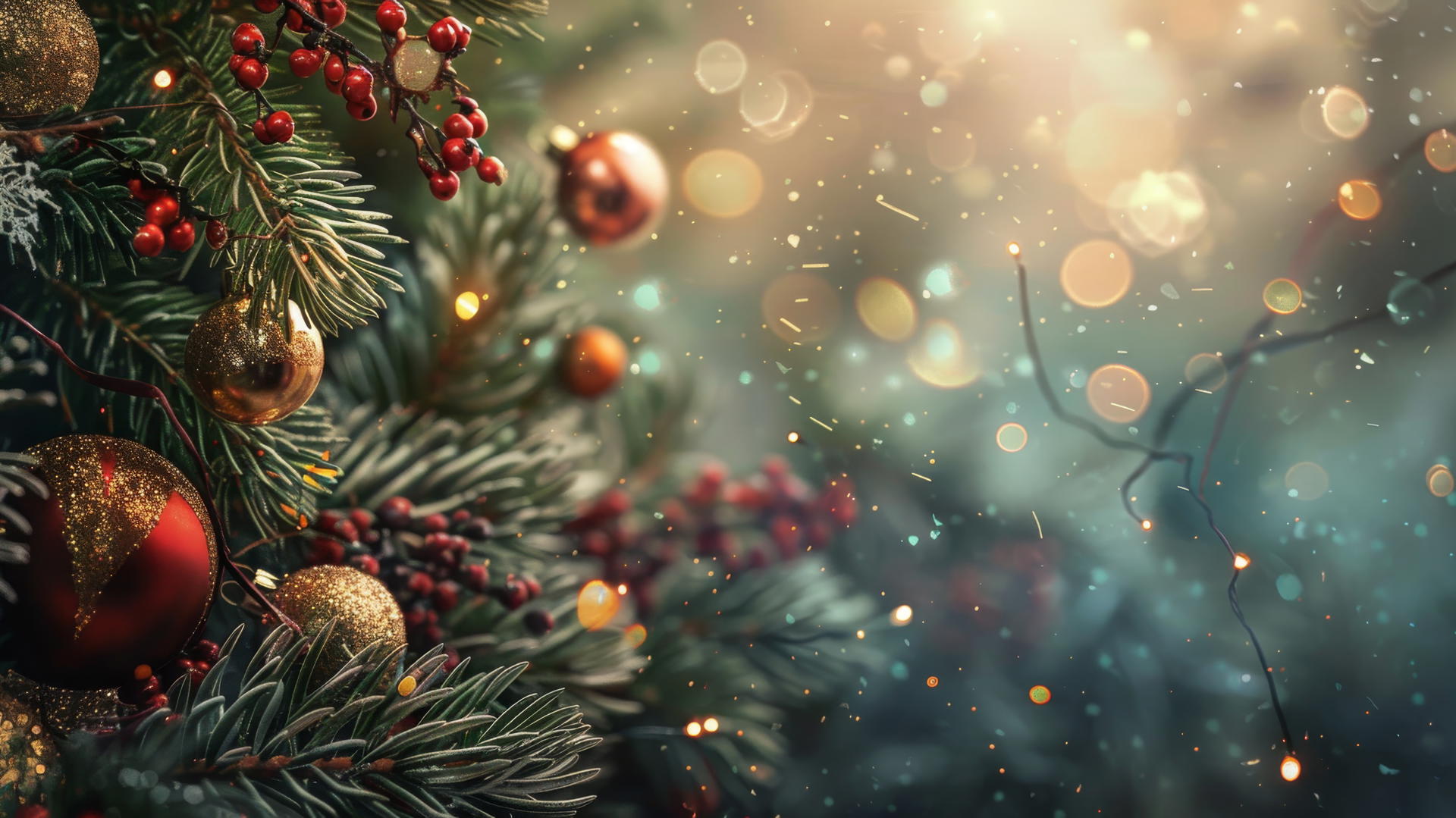 Christmas background with festive elements in 4K resolution