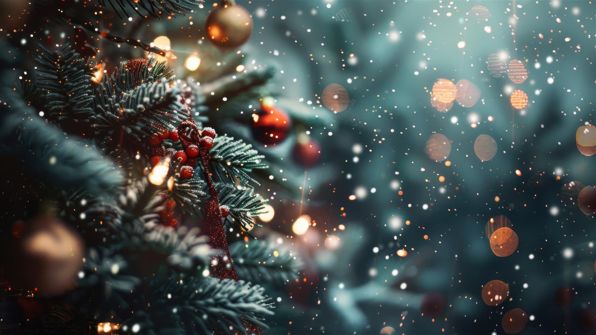 Festive Christmas background with holiday elements