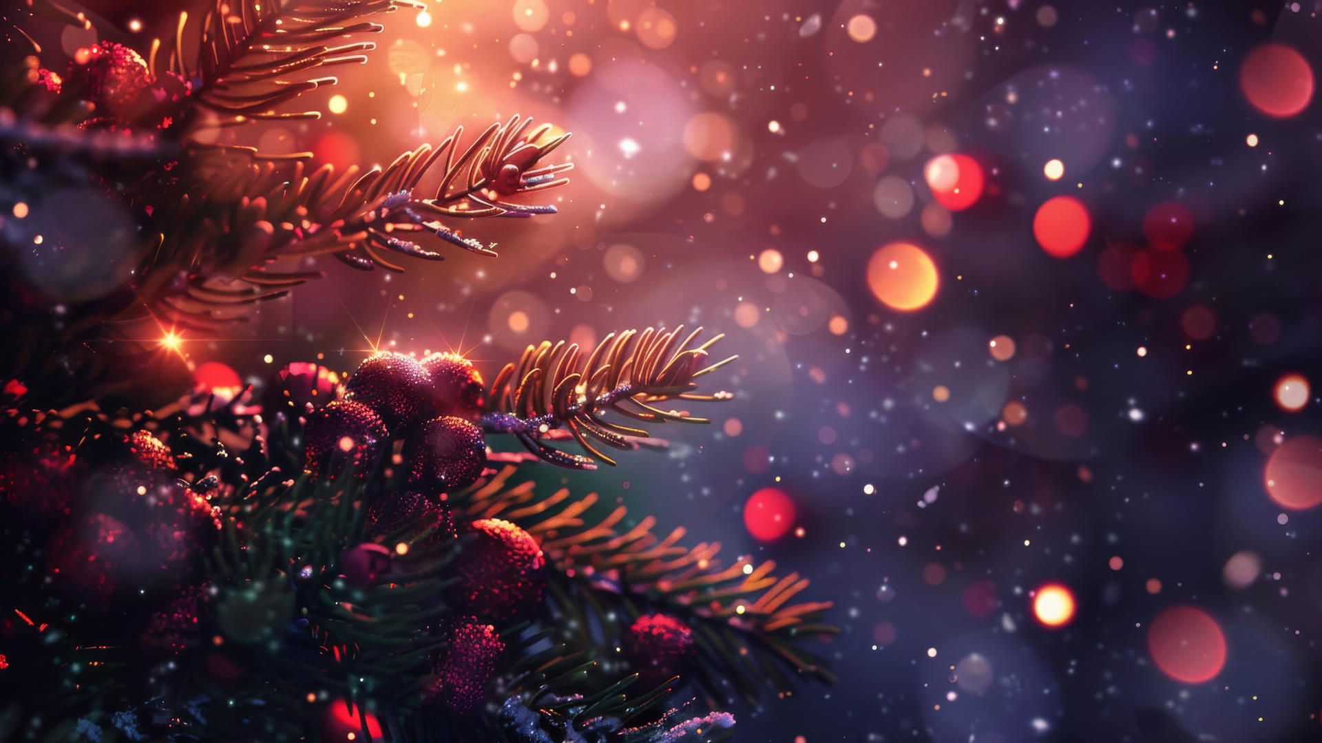 Festive Christmas background with holiday decorations