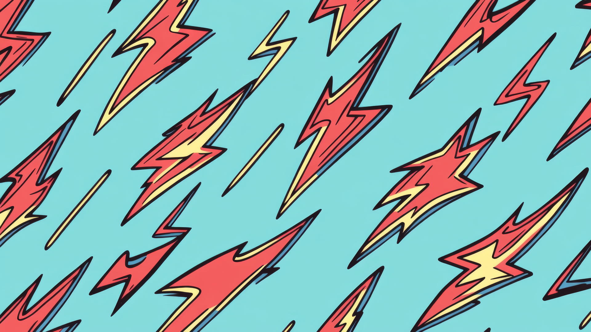 preppy wallpaper with bold lightning bolts on a pastel blue background