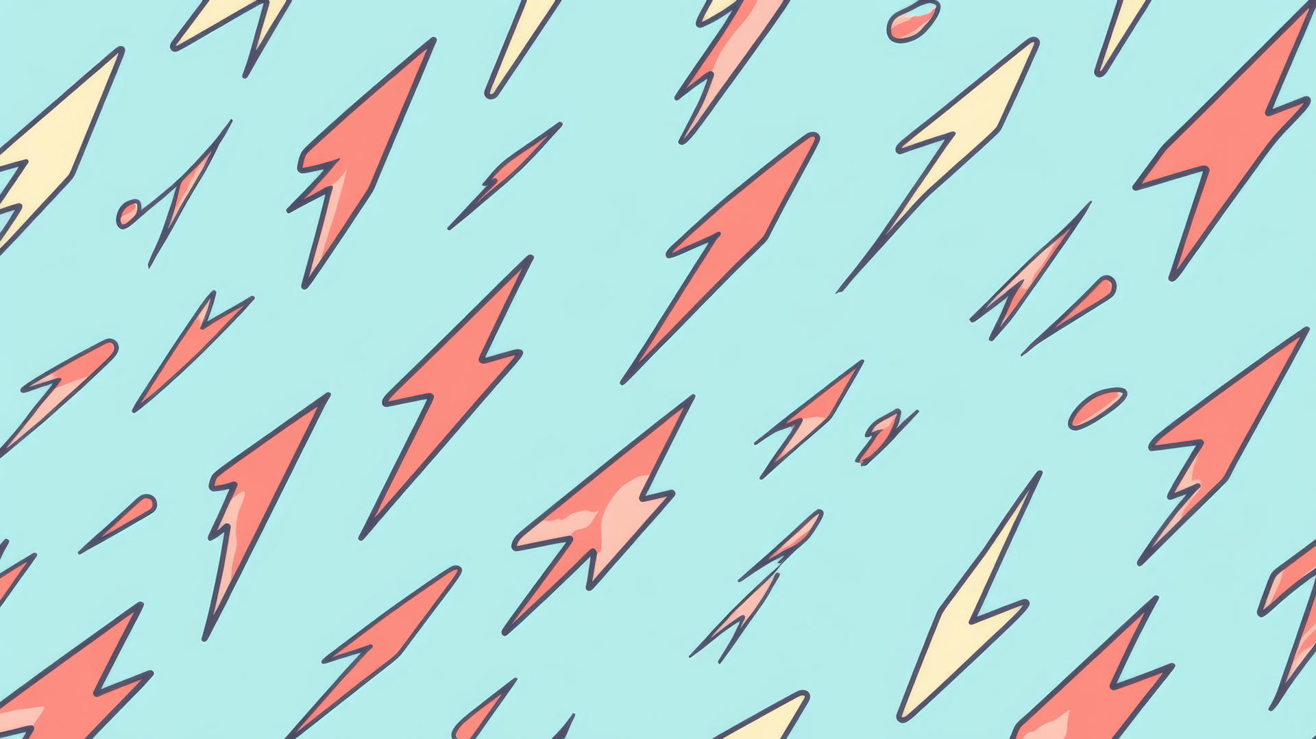preppy wallpaper with simple lightning bolts in red on a pastel blue background