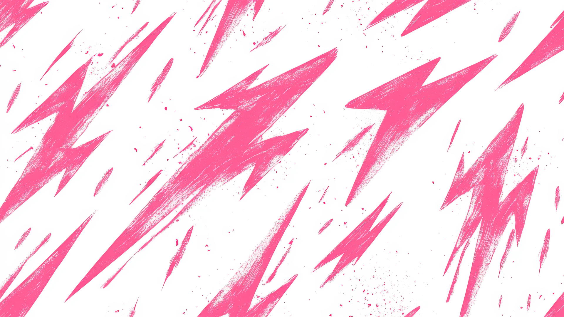preppy wallpaper featuring pink lightning bolts with bold outlines on white background