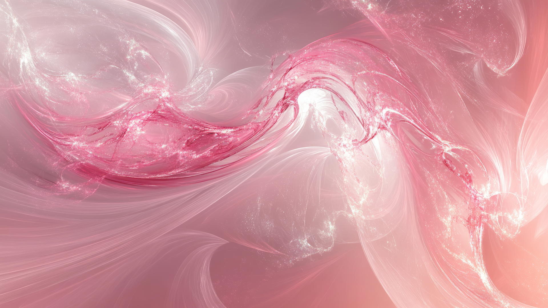 light pink wallpaper with delicate swirls and sparkles
