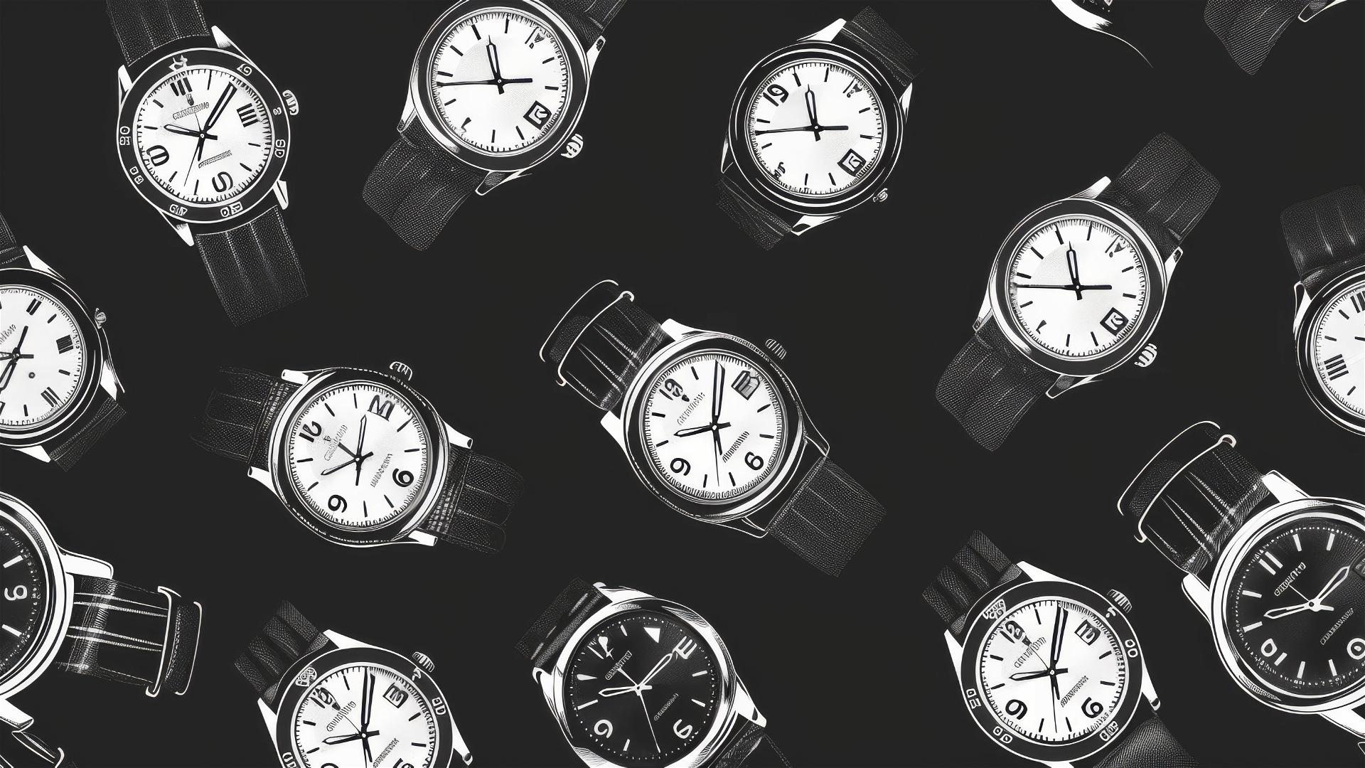 Black and white wristwatch pattern
