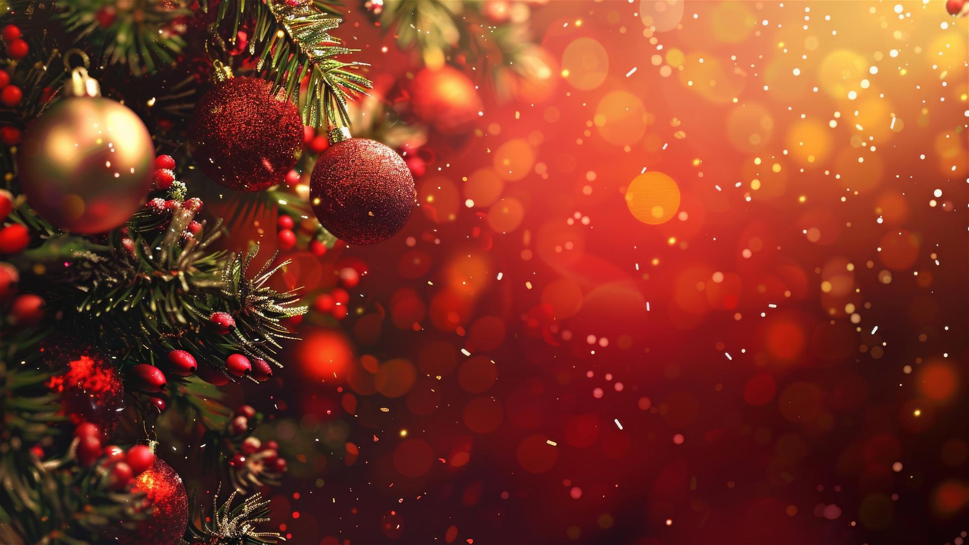 Festive Christmas scene with decorations