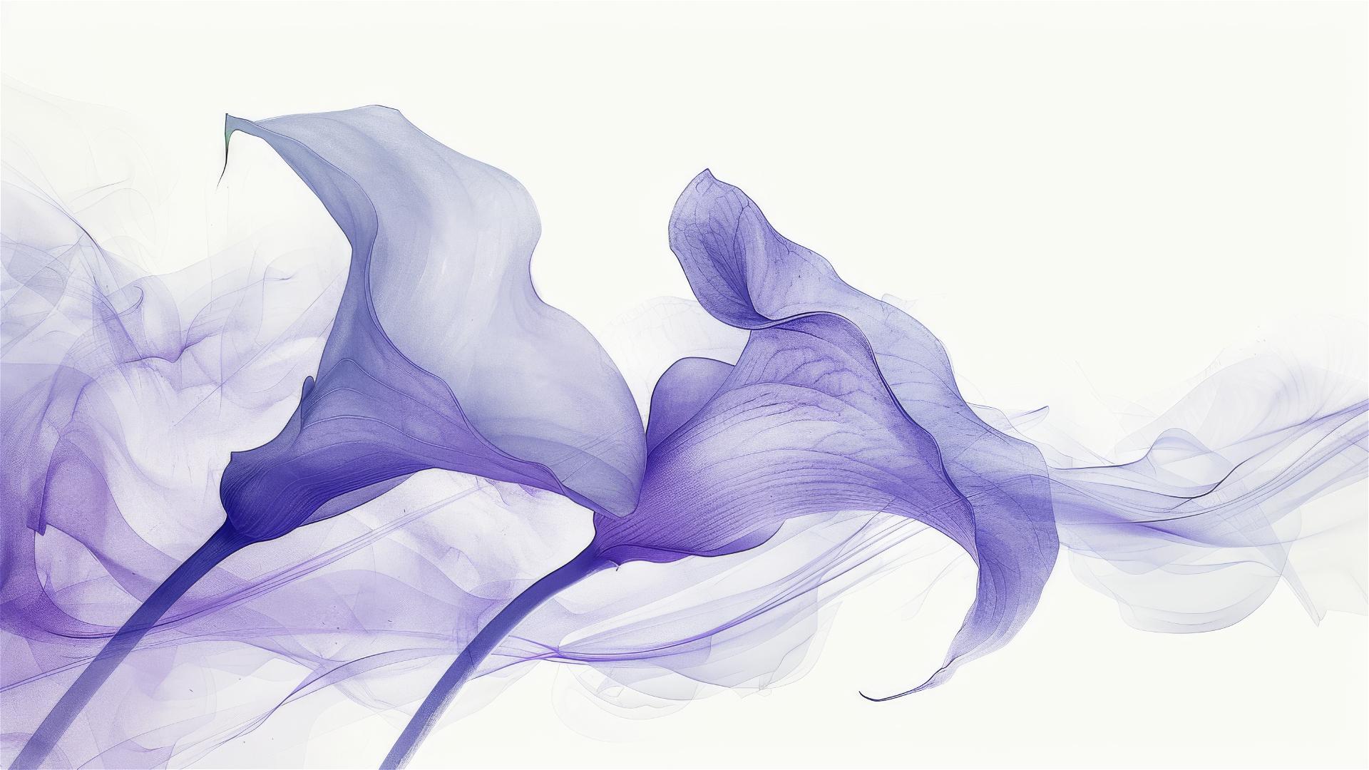 Portrait of Chinese Calla Lily on white background with elegant calligraphy