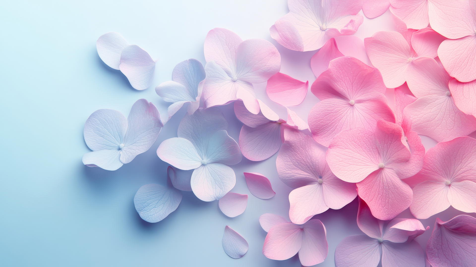 spring wallpaper showcasing delicate floral petals in soft pastels against a light gradient