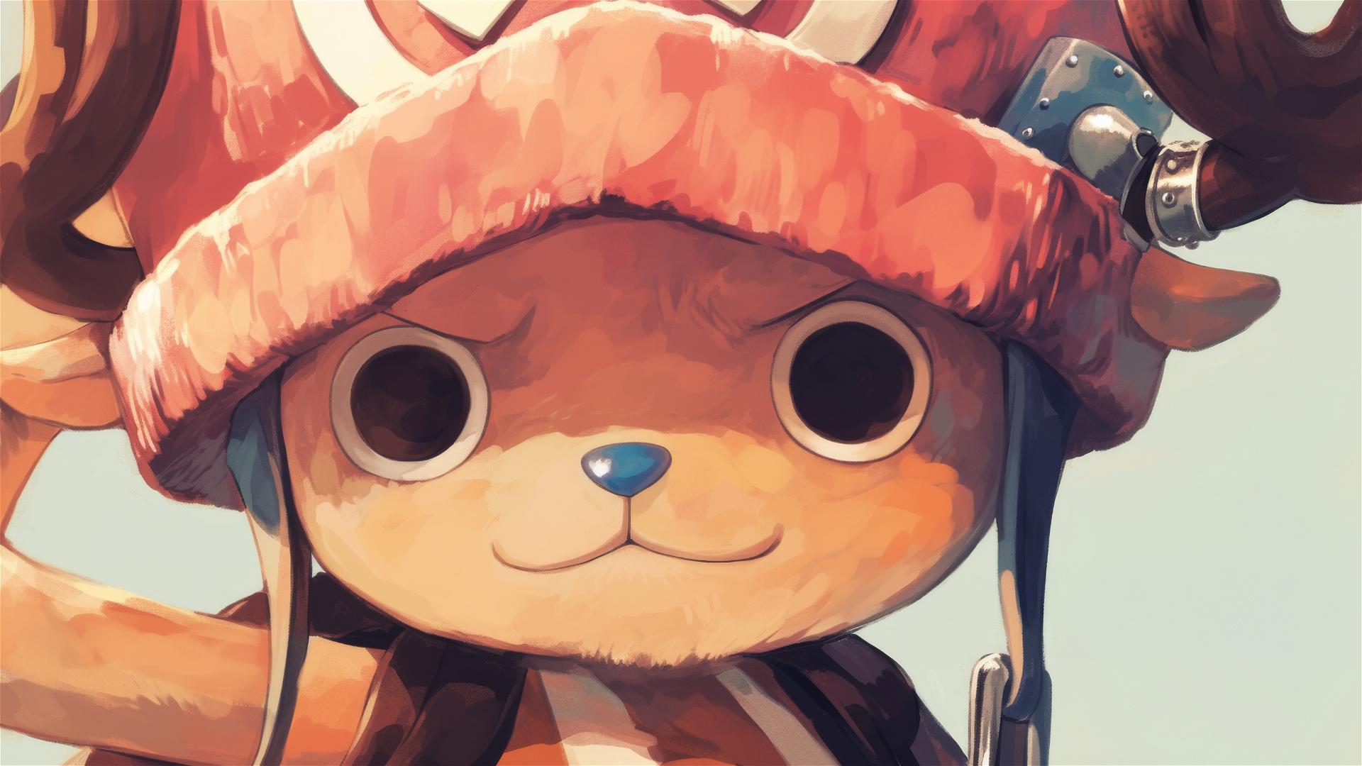 Artistic depiction of Tony Tony Chopper, the reindeer from One Piece.