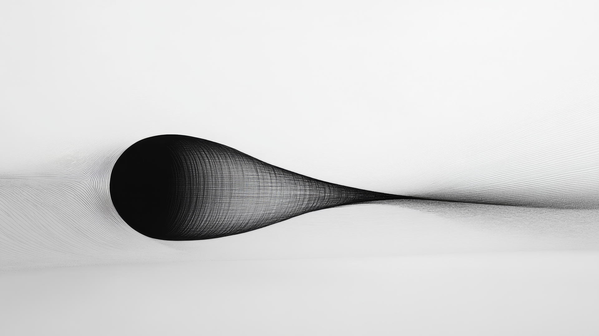 black hole wallpaper with elegant lines on white background