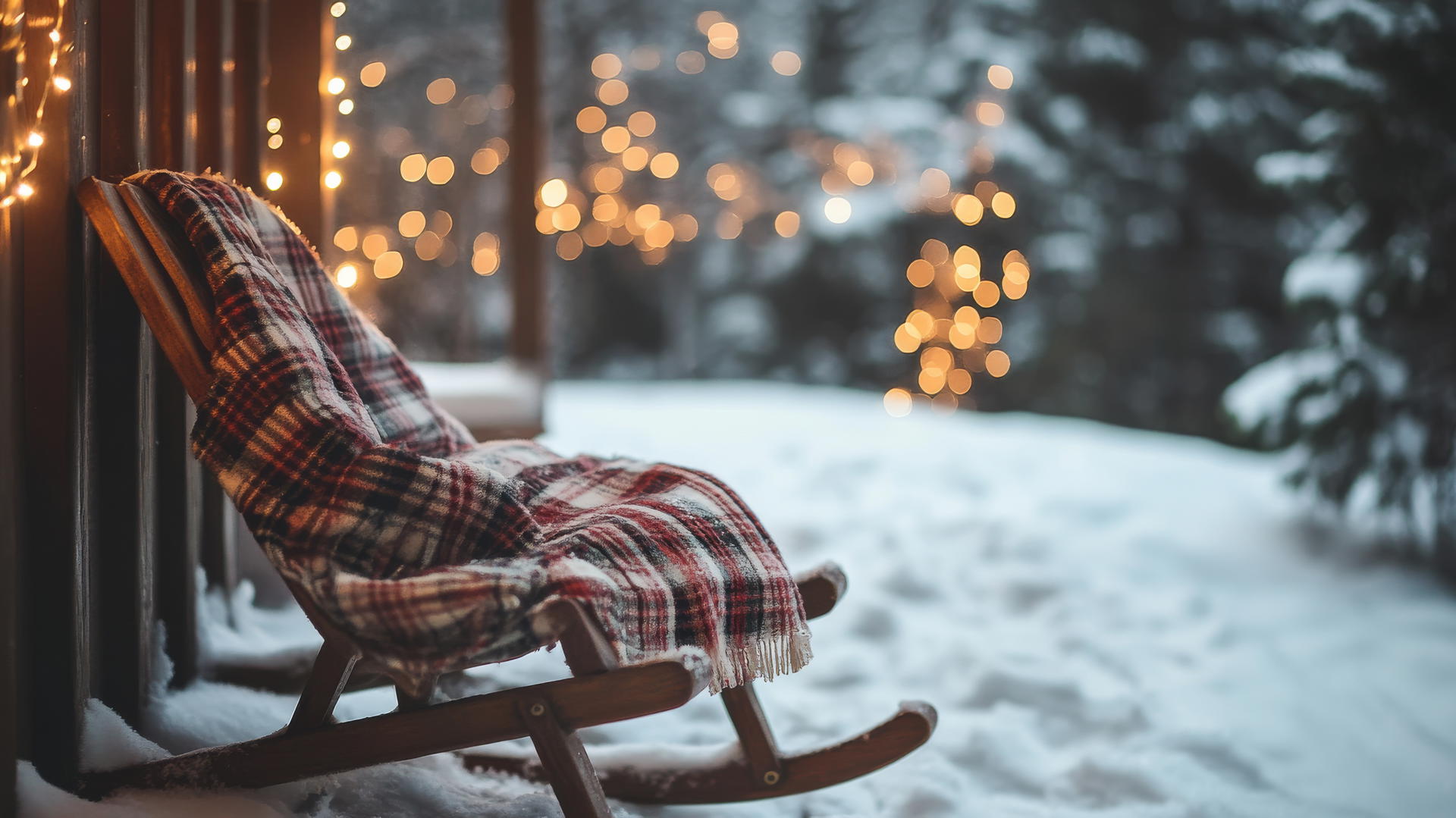 cozy winter iPhone wallpaper with vintage wooden sled