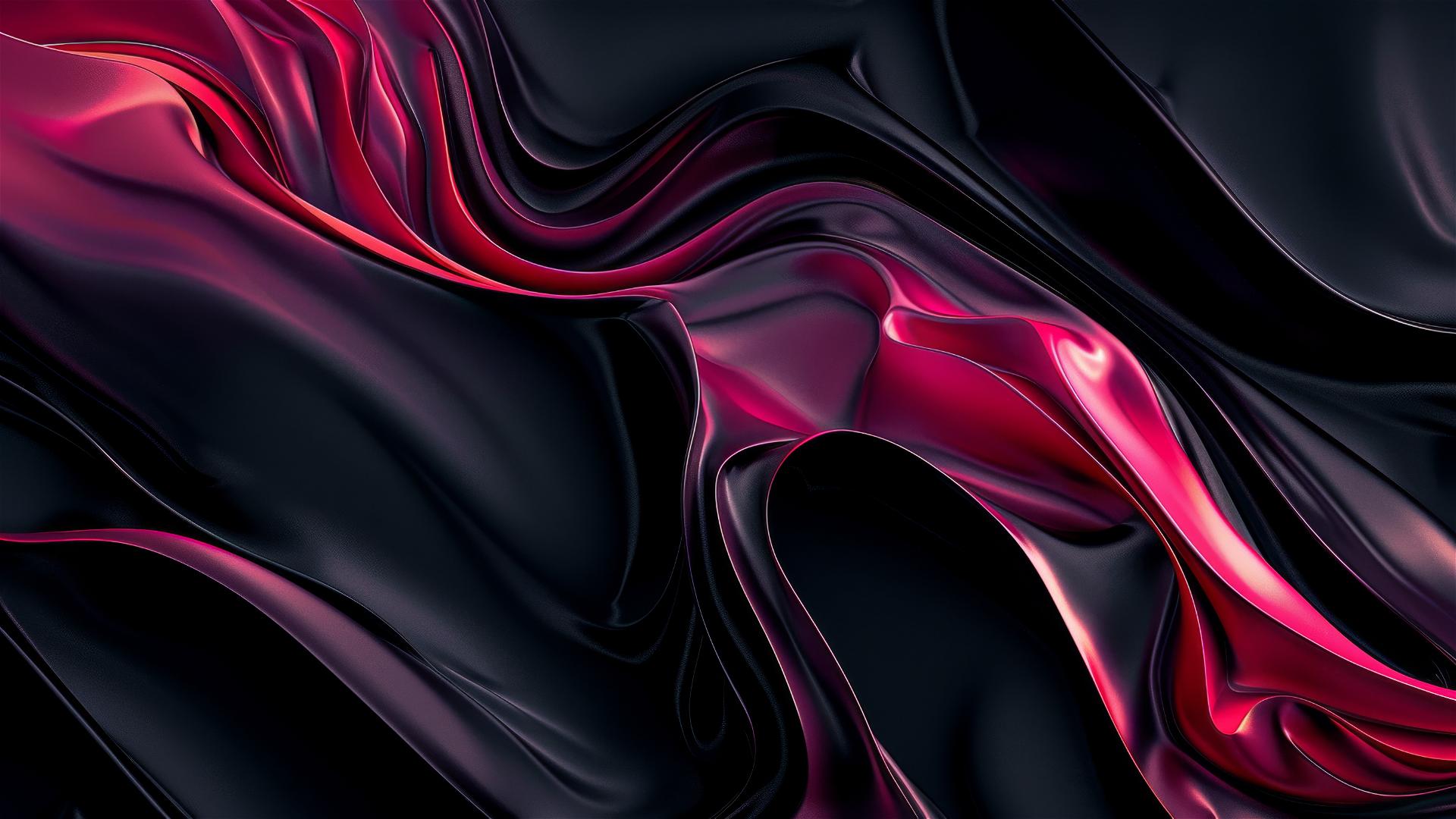 Elegant black garnet flowing shapes on iPhone