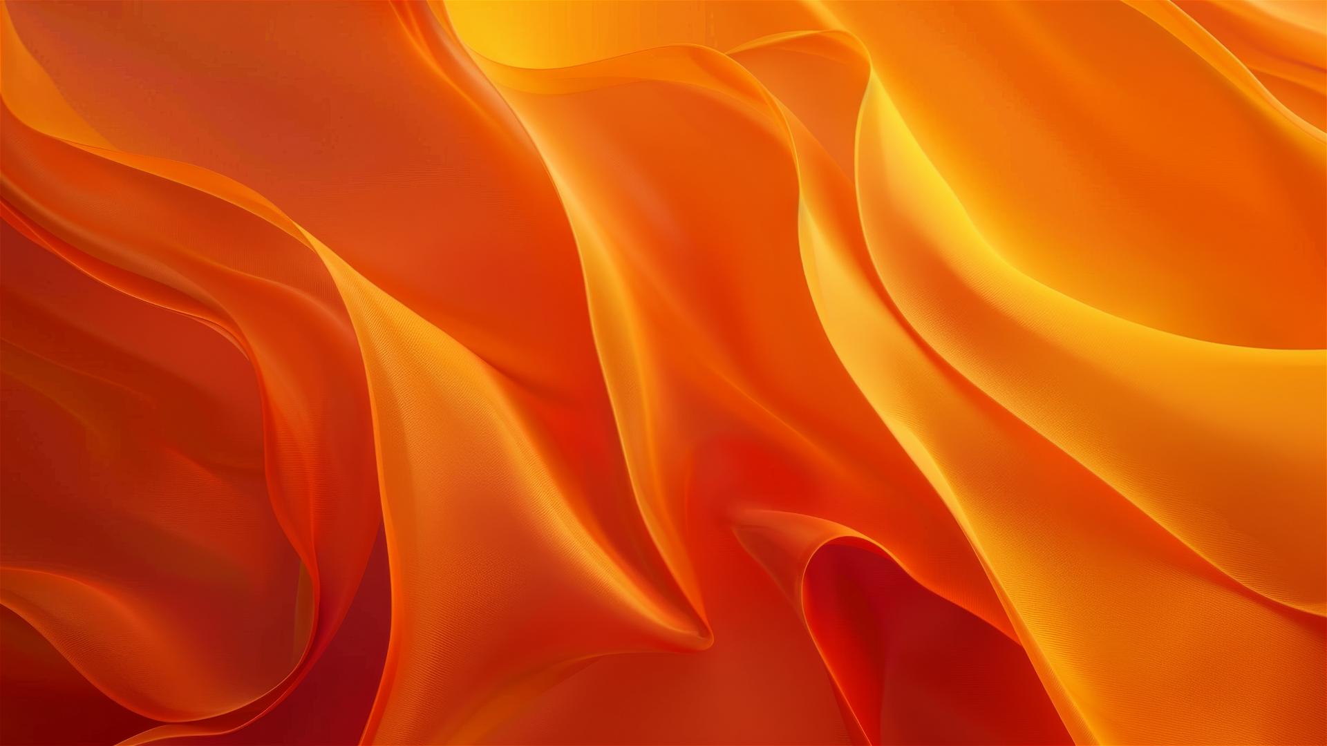 Elegant dark tangerine flowing shapes on iPhone
