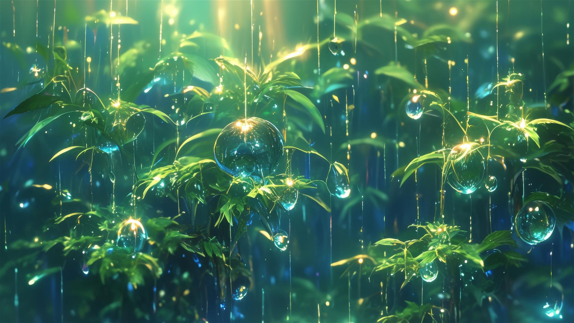 Holographic rain with 3D images of native flora and fauna