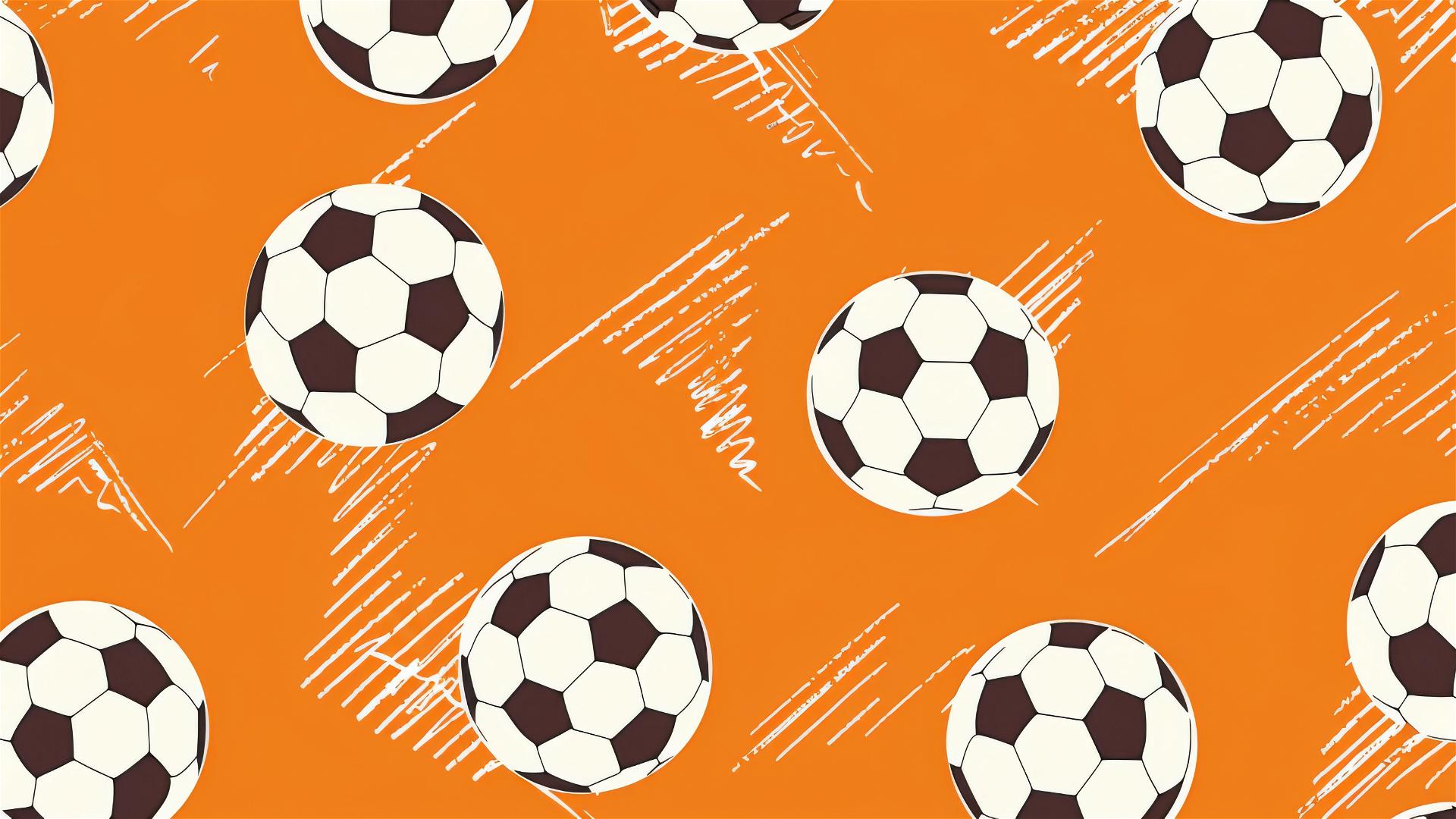 Orange soccer pattern with plan lines
