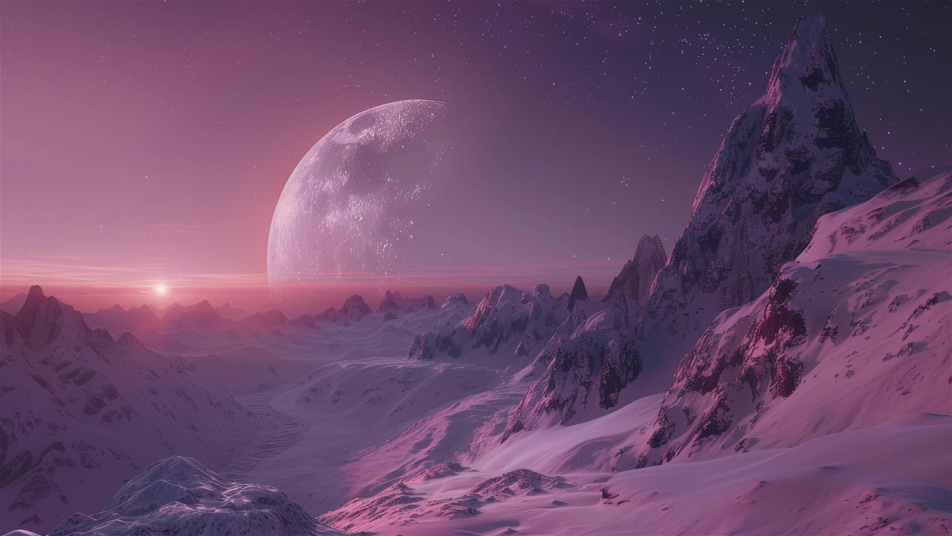 Strange planet with UFO in high-resolution