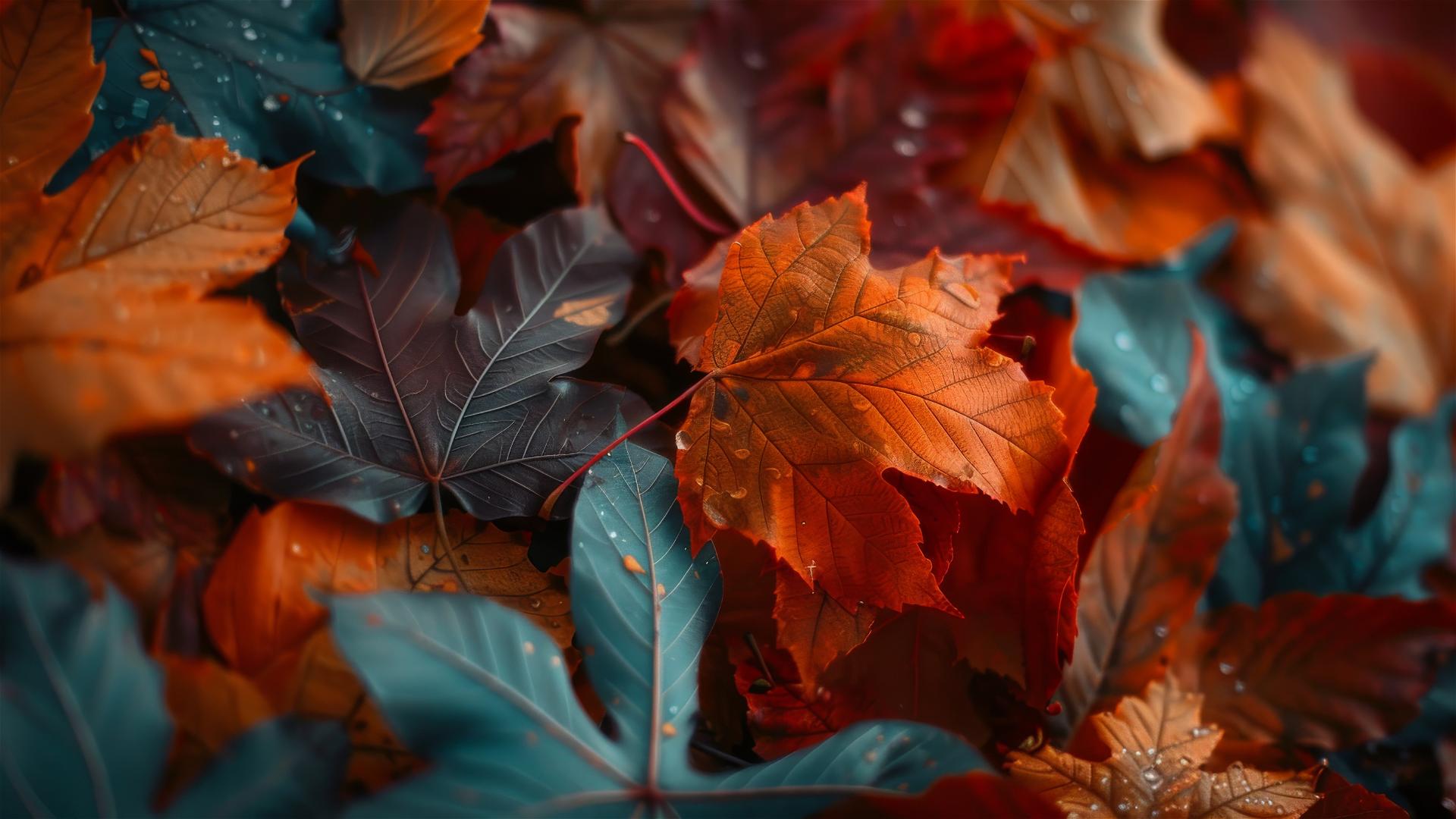 Aesthetic autumn background with vibrant leaves in 4K resolution