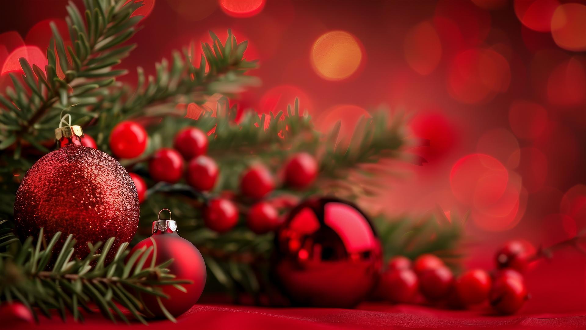 Christmas-themed background with festive elements.