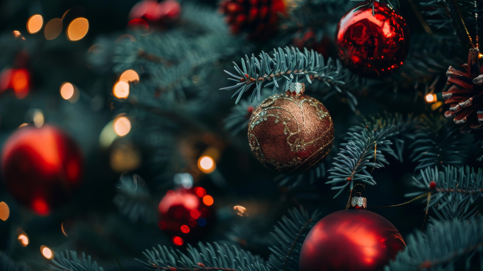 festive Christmas background with holiday elements