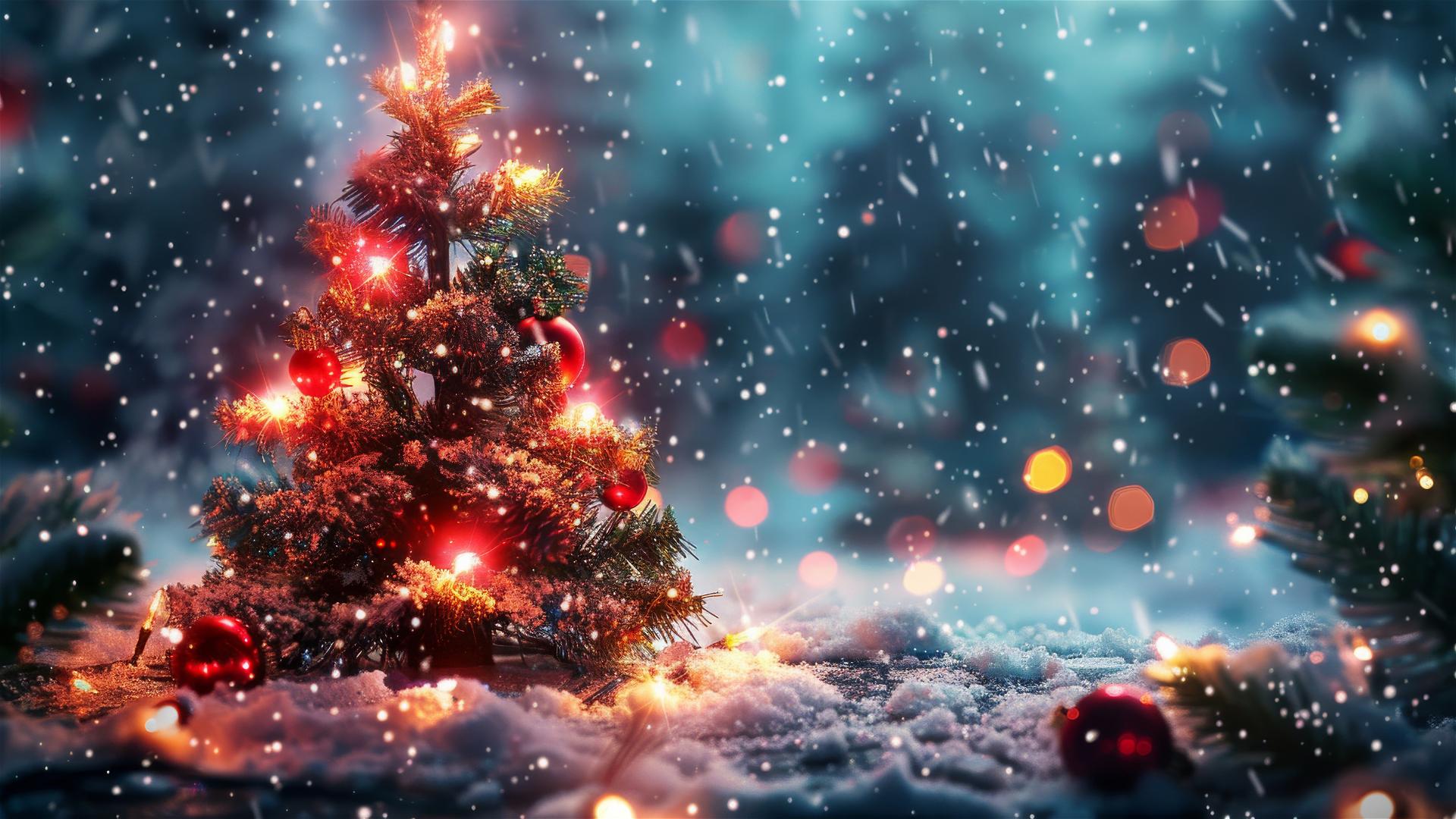 festive Christmas background with holiday elements in 4K resolution