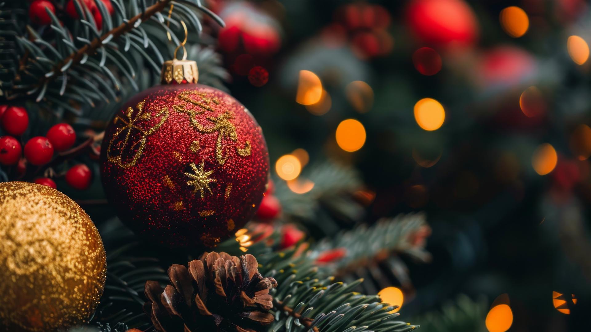 Festive Christmas background with holiday theme and elements
