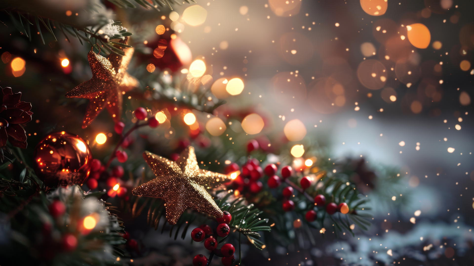 Christmas-themed background with festive elements