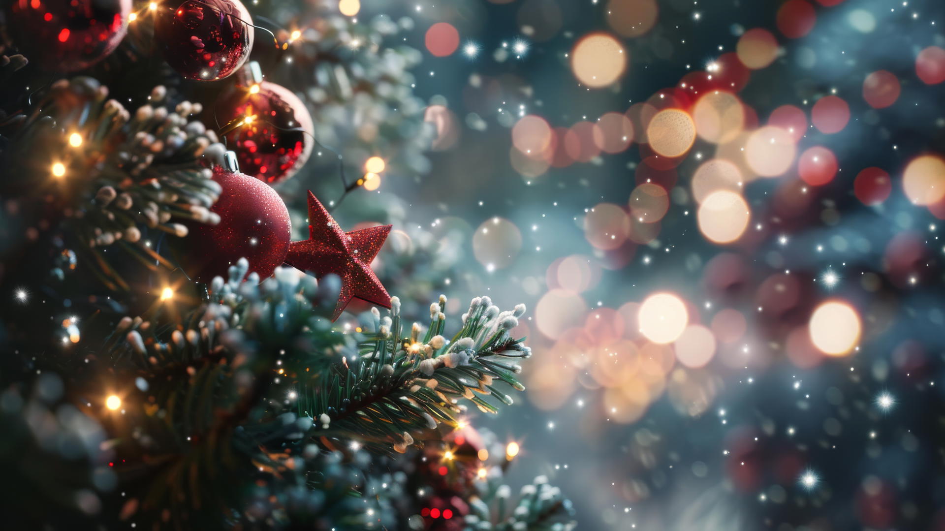 4K Christmas background with festive elements