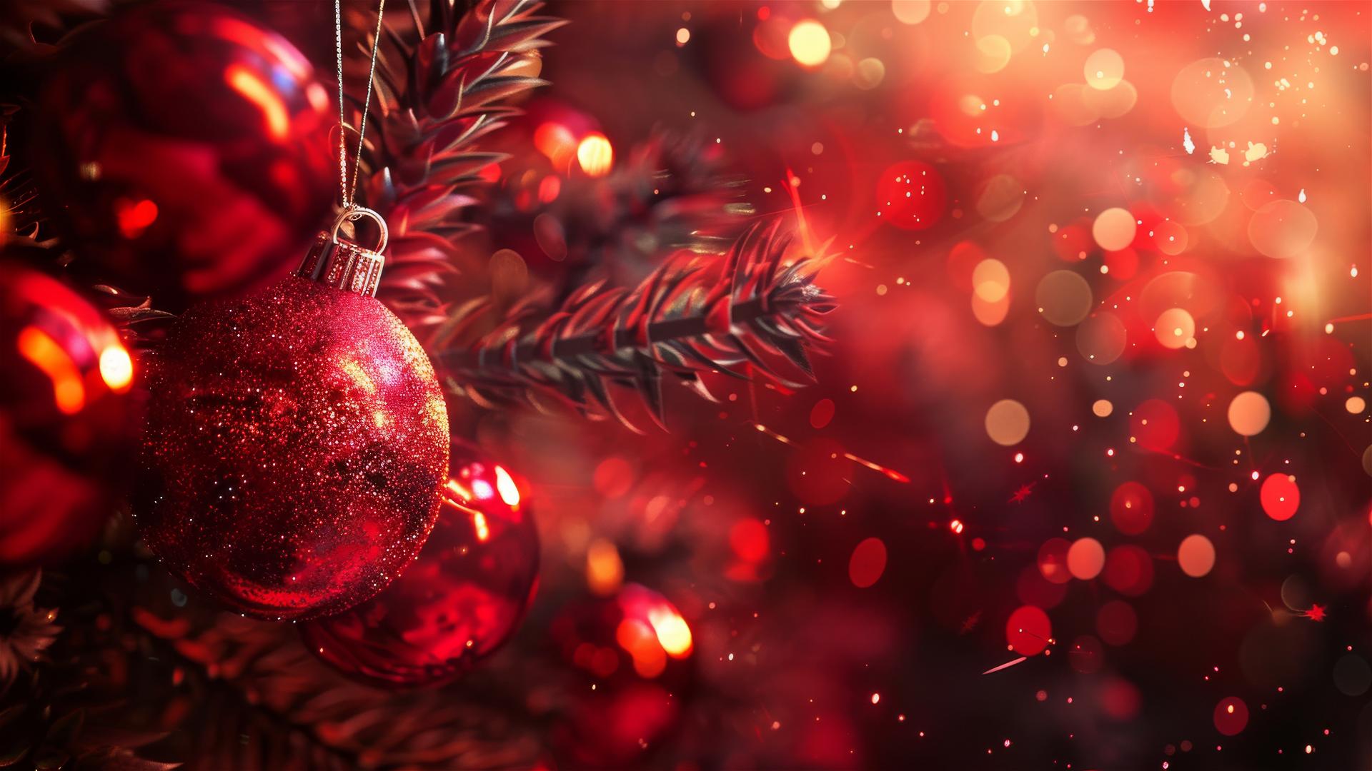 Christmas background with lots of red