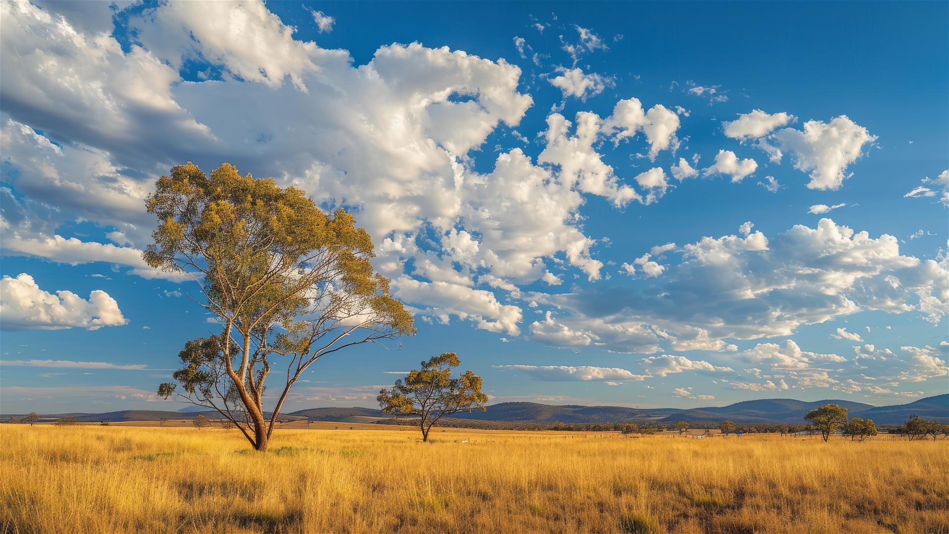 Outback Australia plains and Red Gums in New South Wales