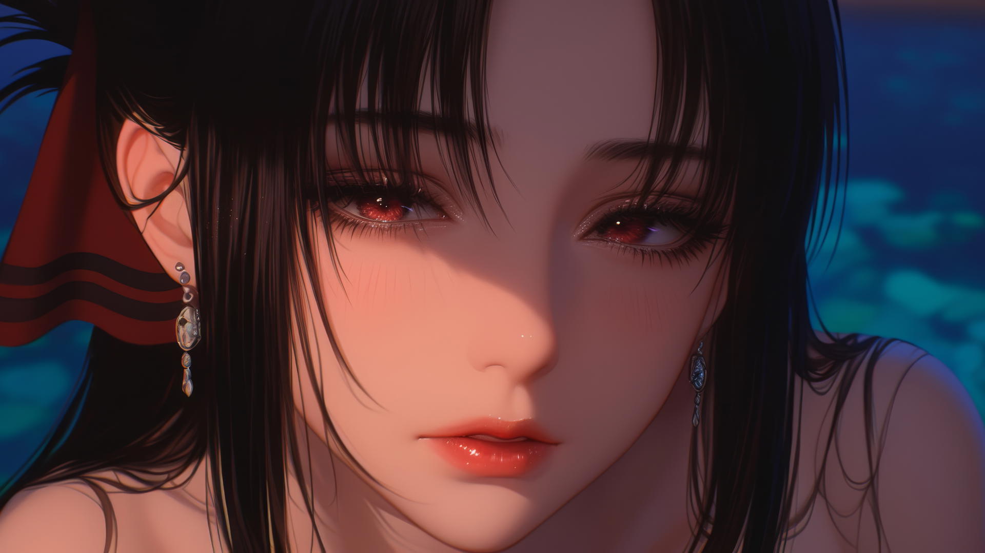 Kaguya Shinomiya with red eyes