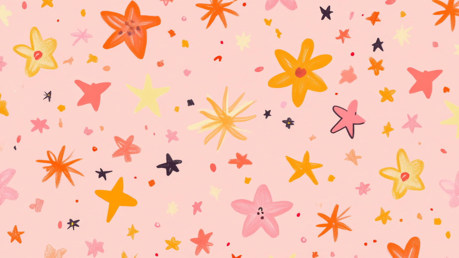 pink preppy wallpaper with stars and flowers