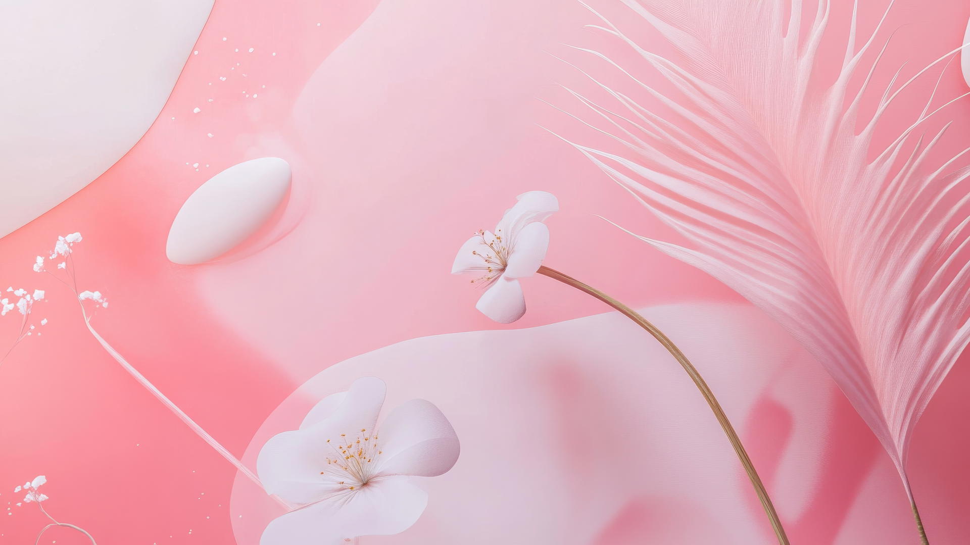 aesthetic cute pink wallpaper with abstract shapes and lines