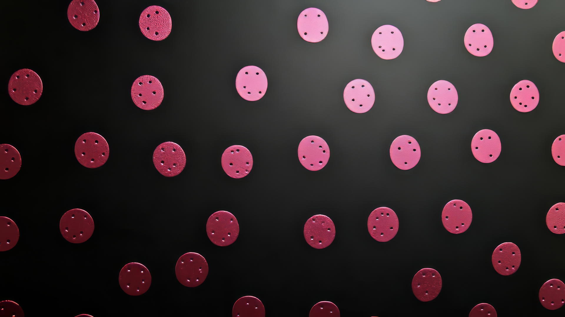 black wallpaper for girls with metallic pink polka dots