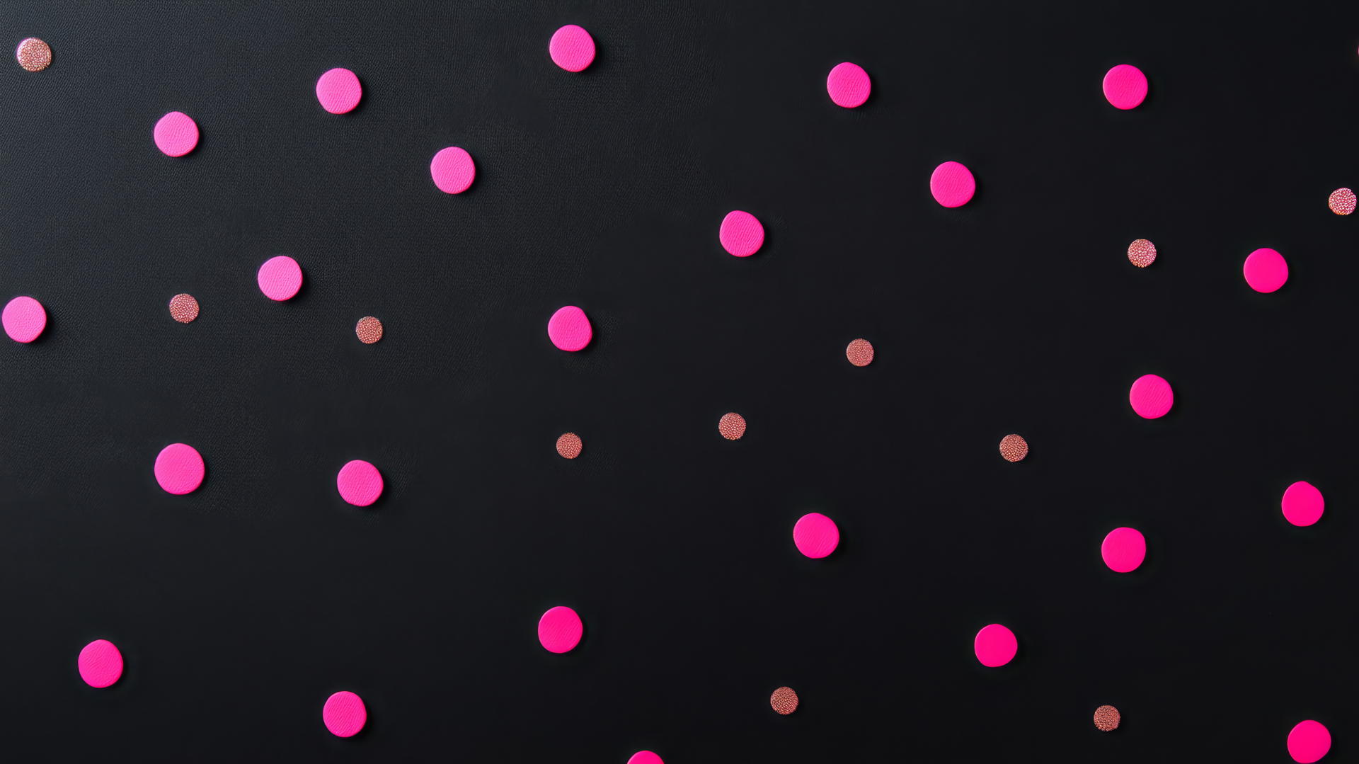 chic black wallpaper with metallic pink polka dots for girls