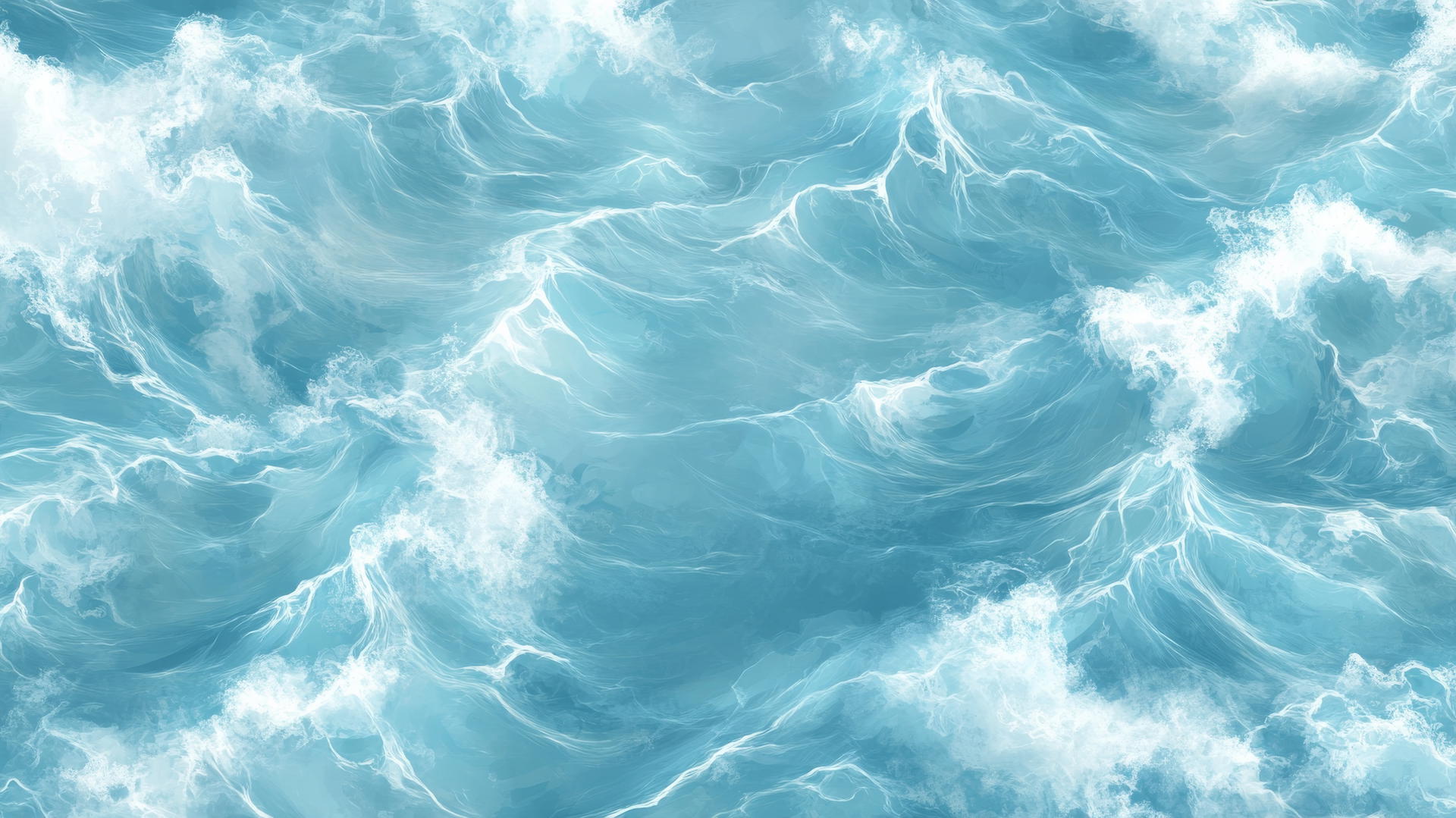 Baby blue wallpaper with gentle ocean waves creating a tranquil marine atmosphere