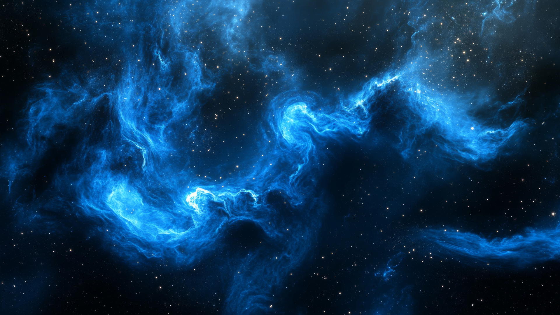 aesthetic blue wallpaper with swirls of nebulae and cosmic dust