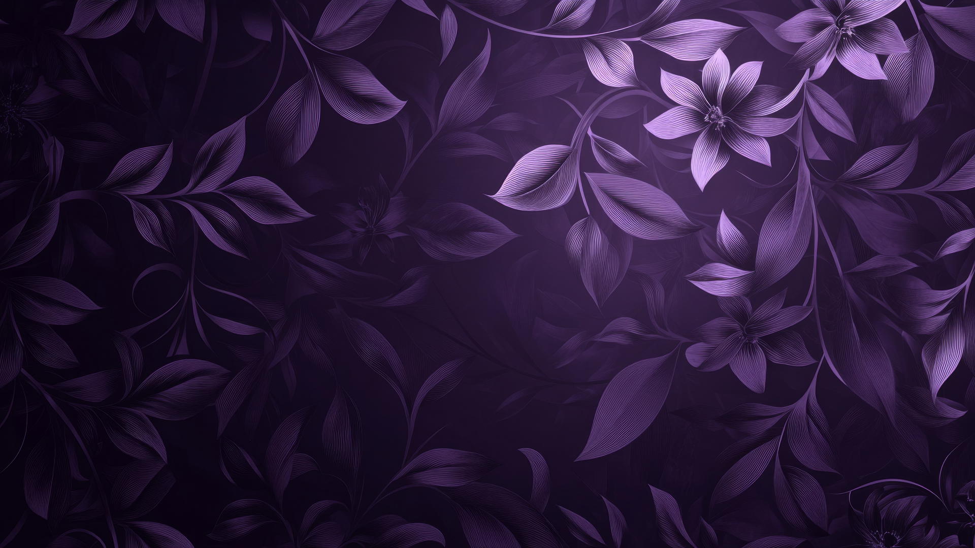 dark purple wallpaper with subtle, abstract floral pattern and lighting effects