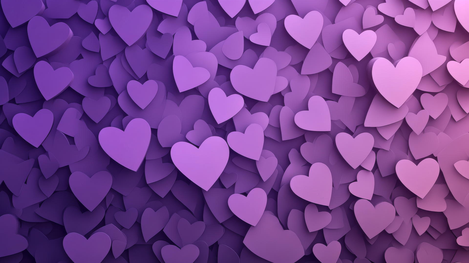 Purple heart wallpaper with geometric shapes and gradient background