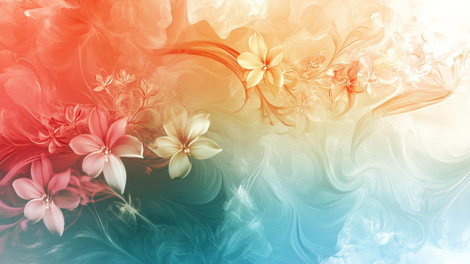 abstract spring wallpaper with swirling floral elements